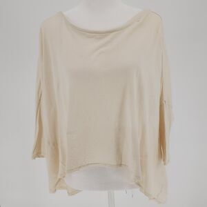 Cream Long sleeve knit top with Open back (M)